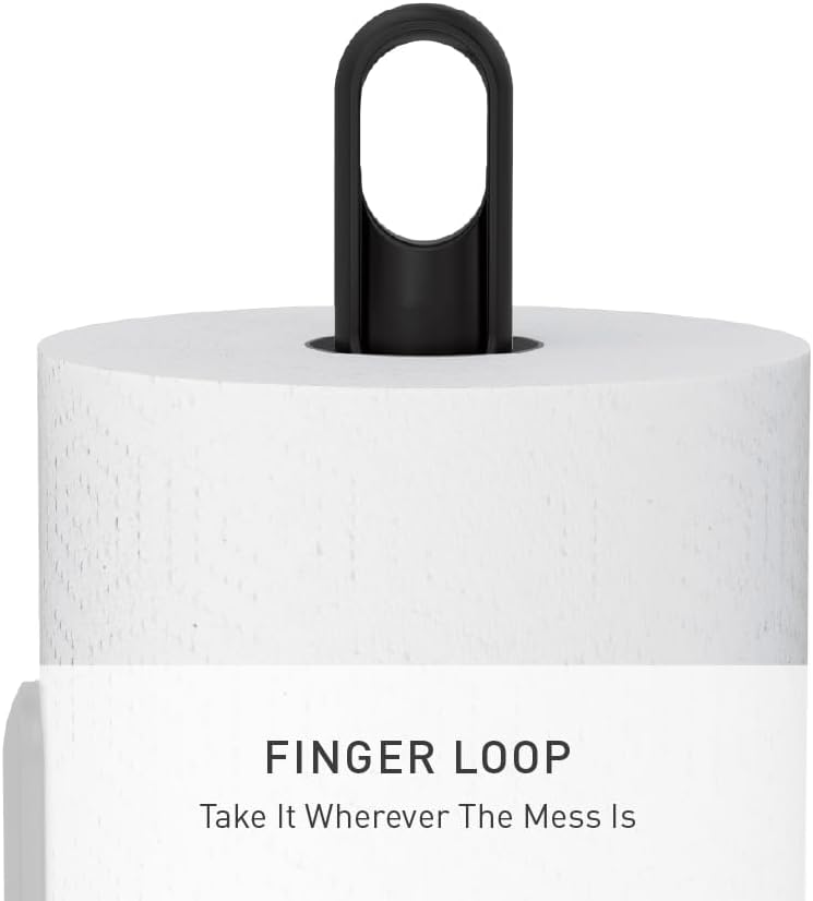 Simple Human Tension Arm Standing Paper Towel Holder, Heavy-Duty, Easy One-Handed Tear, Kitchen Countertop, Black Stainless Steel - Image 4